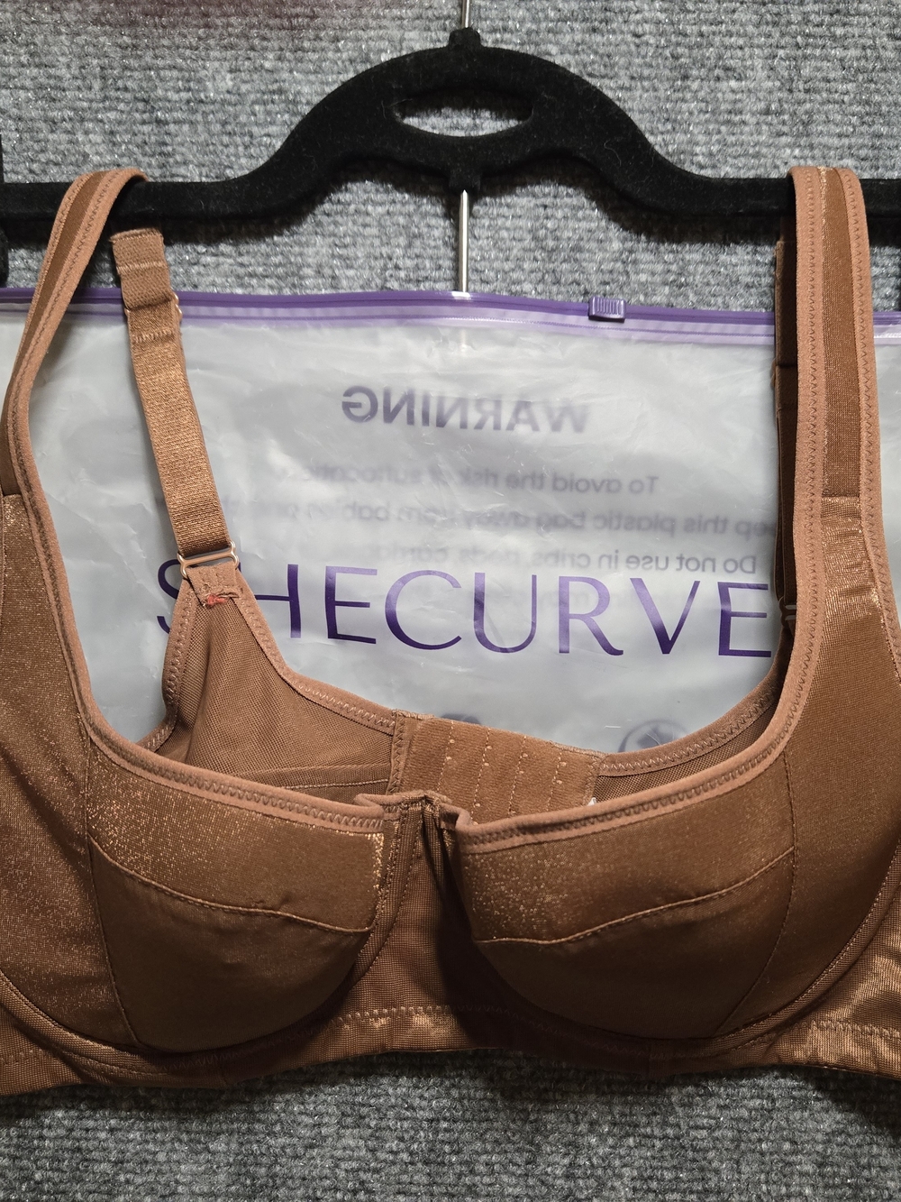 Shecurve Shimmer Brown Balconette Bra